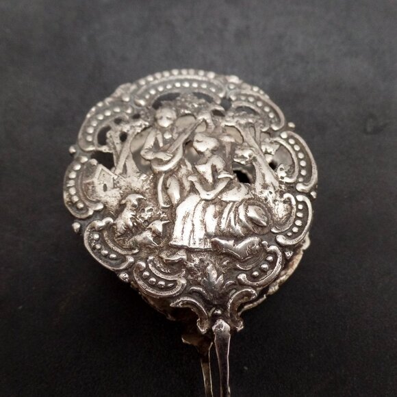 Vintage 800 Silver Serving Scissor Tong Pastry Server - Picture 7 of 15